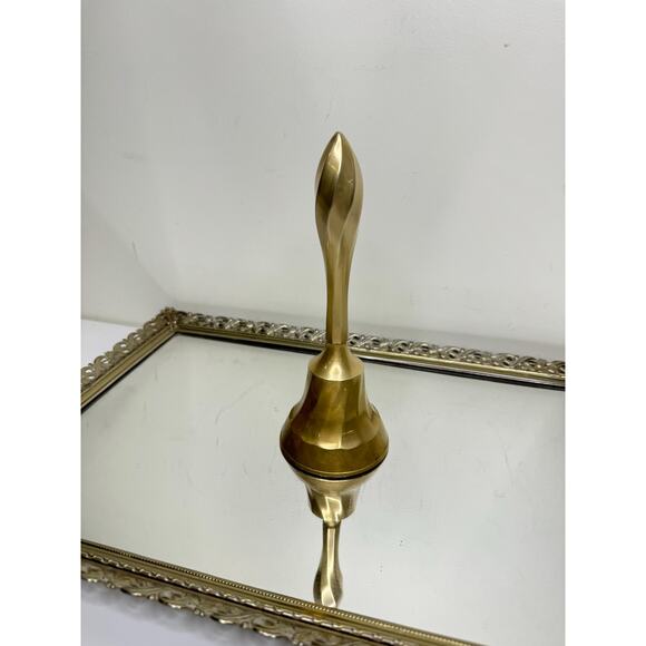 Vintage Brass Hand Bell - Handheld Solid Brass Bell with Charming Tone - Picture 4 of 8